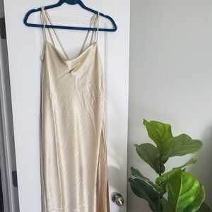 White silk dress